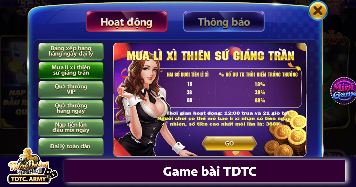 Ưu đãi cực khủng dành riêng cho game bài TDTC