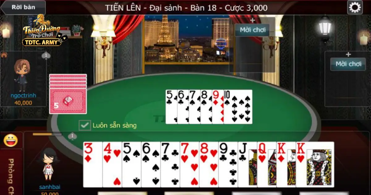 Mẹo Chơi Tiến Lên Miền Nam Luôn Thắng Lớn Trên TDTC 3 Đọc vị bài của đối thủ